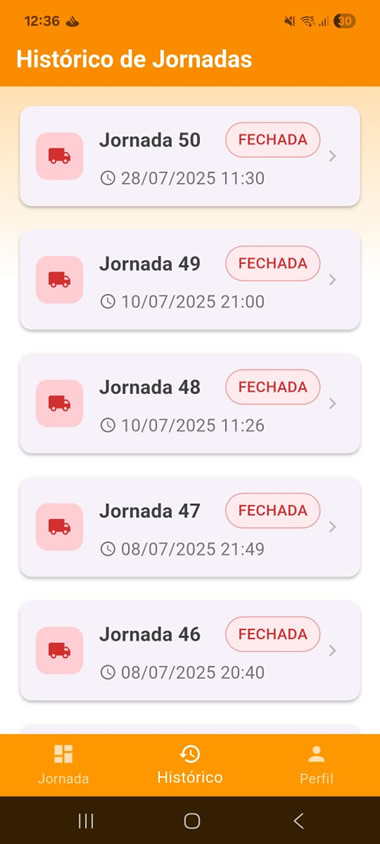 APP Jornada em uso
